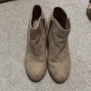 Old Navy Taupe Suede Ankle Booties
